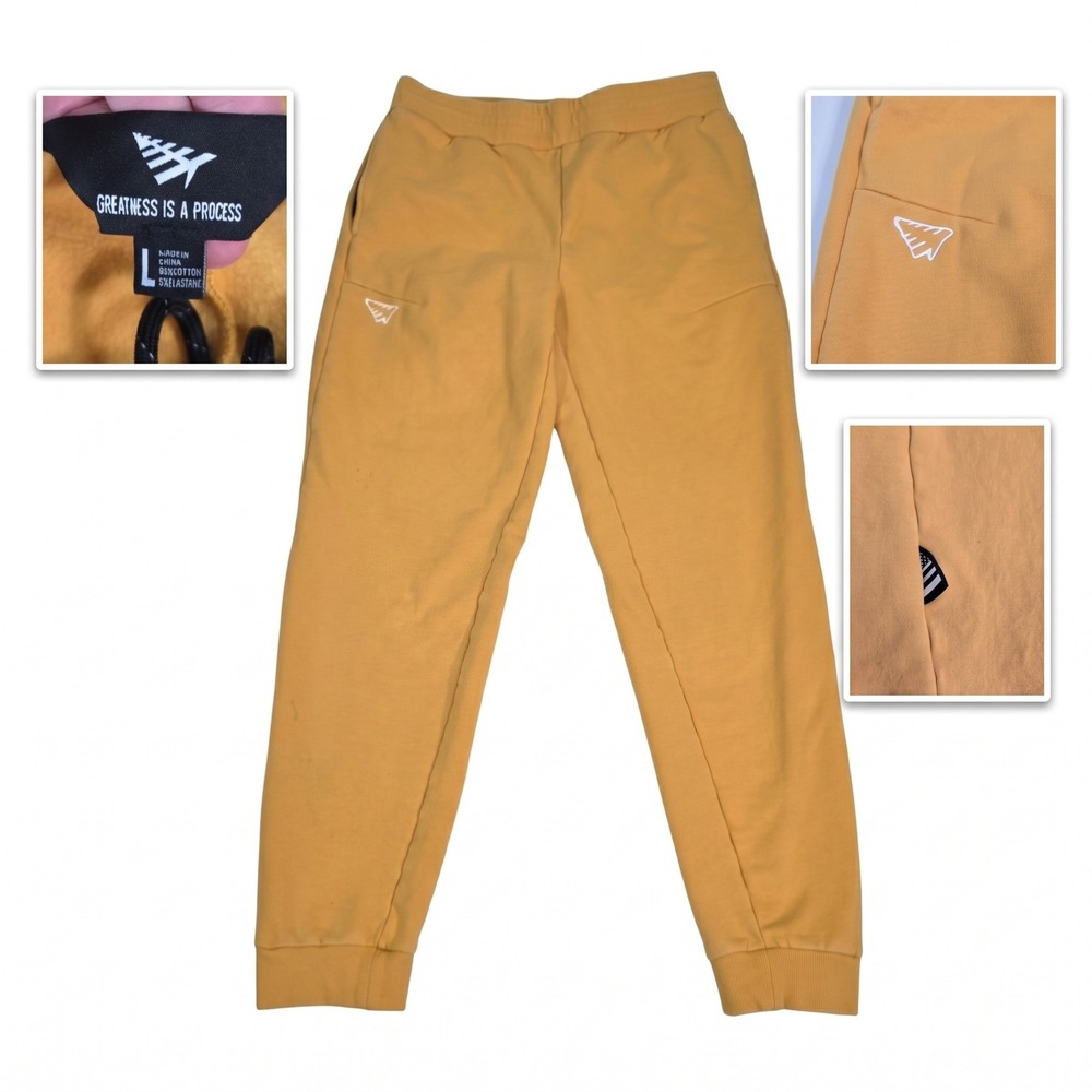 Paper Planes Greatness Is A Process Joggers Large Yellow Streetwear Sweatpants‎